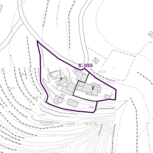 Pianta dell'area e distribuzione degli edifici