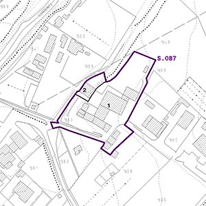 Pianta dell'area e distribuzione degli edifici